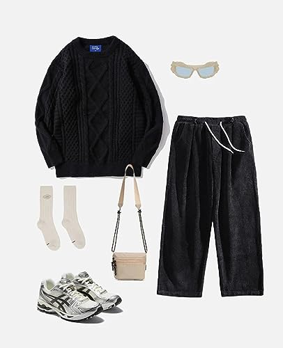 Image of Aelfric Eden Oversized Knit Sweater Solid Vintage Pullover Sweater Unisex Woven Crewneck Knitted Tops