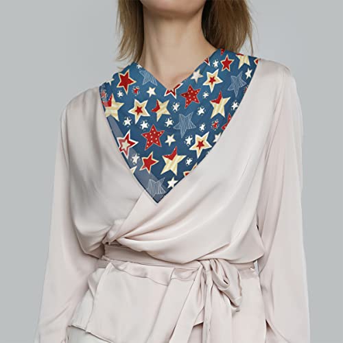 Cachecóis de cabeça quadrada de cetim estrela de 60 cm - bandana de seda estrela vermelha envoltório