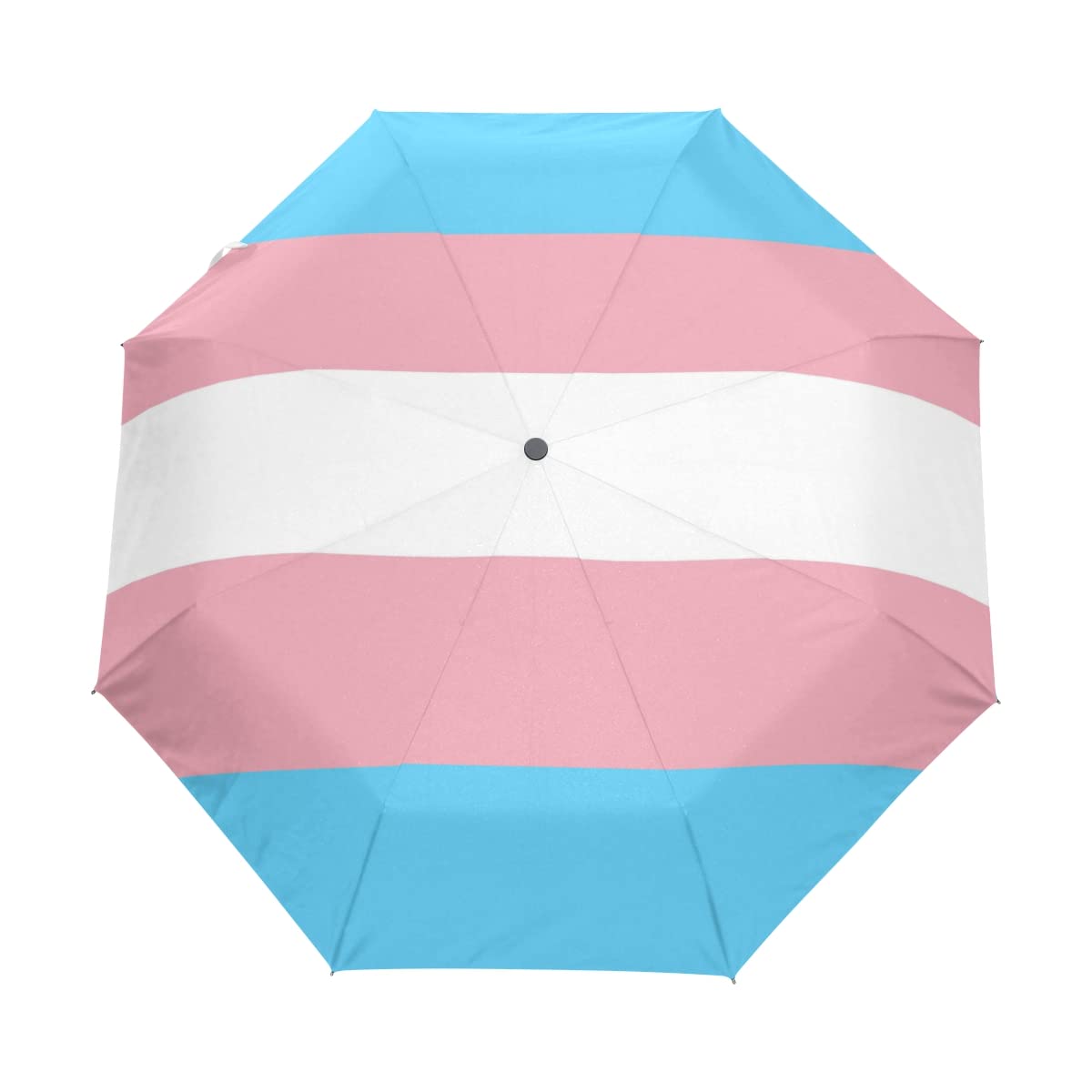 Transgender Pride Flag Auto Open Close Folding Umbrella for Rain