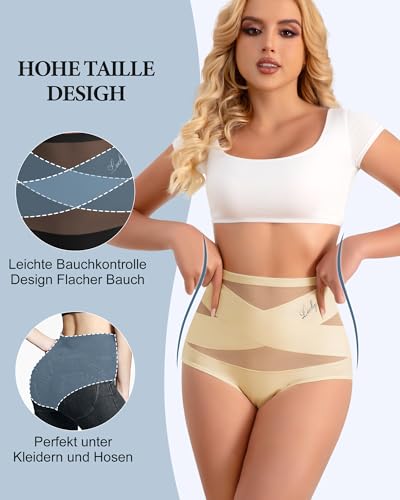 Women's High Waisted Underwear Postpartum Stretch Full Coverage Breathable Briefs 4 Packs Panties2