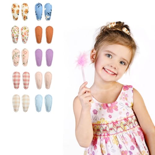 20 Piezas Mini Ligero Pinzas Pelo Niña, Multicolor Horquillas Tela Clips Pelo Niña