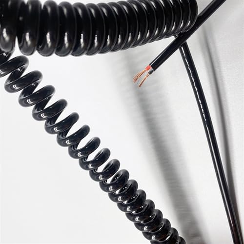 Câble spiralé télescopique 2 conducteurs cuivre pur extensible 2m - 6