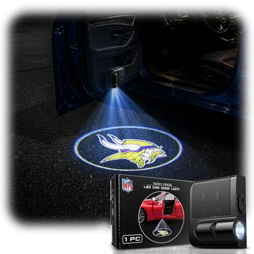 Image of LED Car Door Light - Officially Licensed NFL Wireless Projector - Show Your Team Pride - Battery Powered, Easy Install