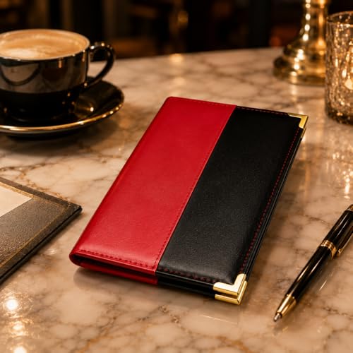 Image of Luxury PU Leather Bill Folder - Restaurant Bill Book Holder & Check Presenter | Professional Billing Menu Folder for Hotels, Cafes, Bars & Retail counters