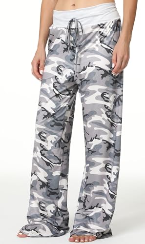 Image of Women Pajama Pants Comfy Lounge Wide Leg Casual Stretch Palazzo Drawstring Pj Bottoms Pants S-3XL