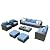 ovios 12 Pieces Patio Furniture Set, Outdoor Wicker Rattan Sectional Sofa Set with Comfy Cushions, All Weather Assembled Furniture Set, No Assembly, Brown Wicker, Blue Cushion