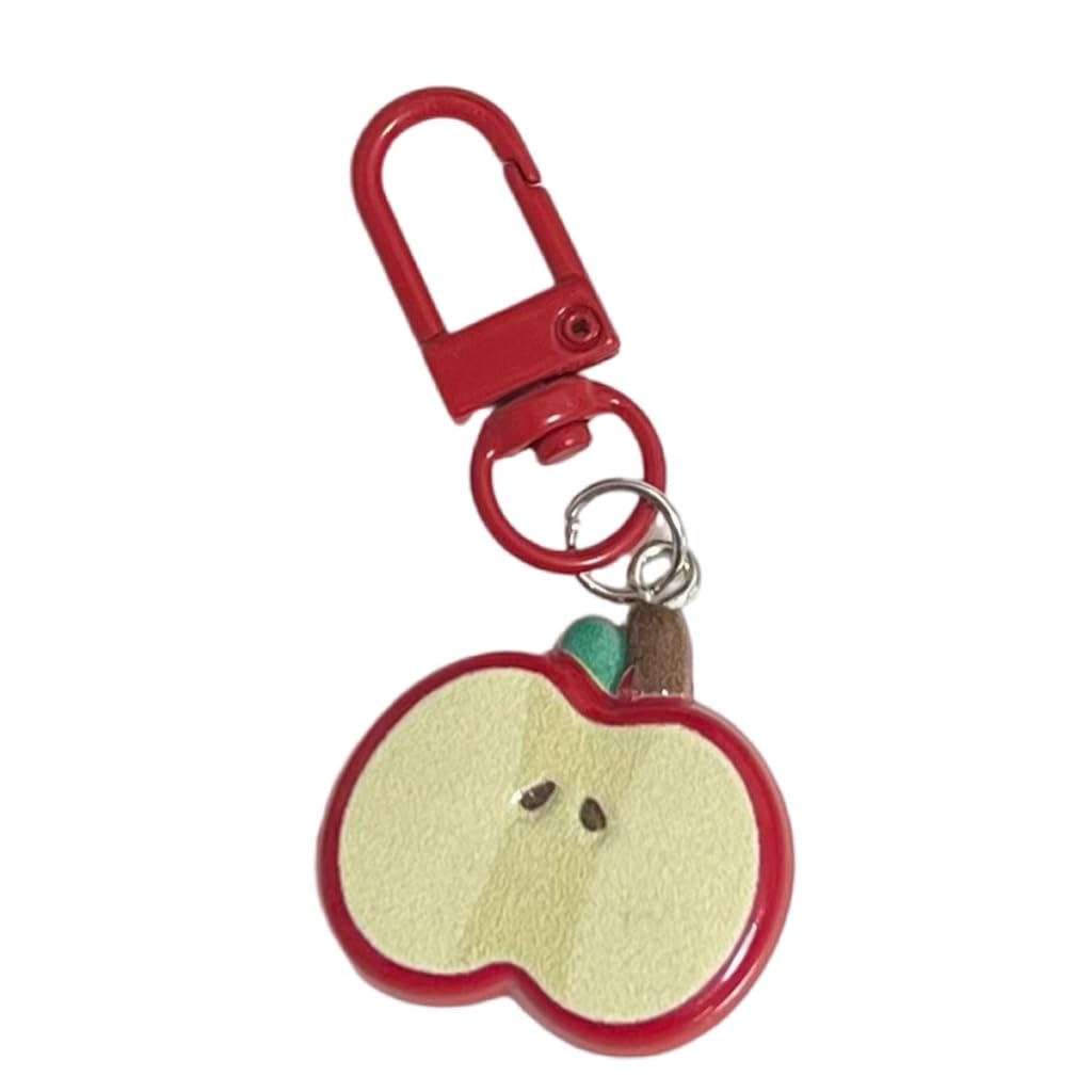 Xbiez Red Button Trendy Fruit Keyring Accessory Playful Fruit Key Chain Adornment Stylish Keychain Pendant For Trendsetters