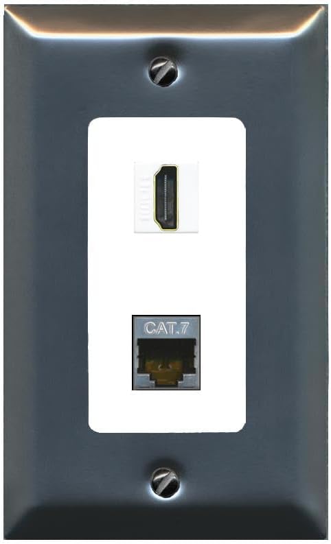 Vista 29 de RiteAV Placa de pared HDMI y Cat7 - 1 cuadrilla [negro/marfil]