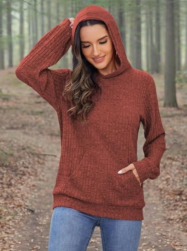 Image of Bosmeer Womens Long Sleeve Shirts Kangaroo Pocket Fashion Hoodies Pullover