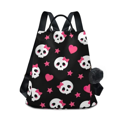 Sac à dos anti-vol femme à imprimé squelette blanc à multiples poches