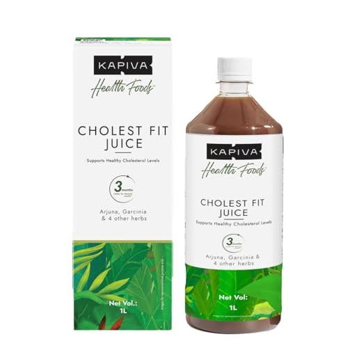 Image of Kapiva Cholest Fit Juice | Modern Ayurvedic Cholesterol Care | 1000 ML X 1 Month Pack | 6 Herbs - Arjuna Chhaal, Garlic, Apple Cider Vinegar| Helps Reduce Cholesterol