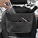 Mandark Car Seat Back Organizer, PU Leather Vehicle Backseat Hanging Storage Pocket, Multipurpose Auto Travel Essentials Accessories for Kids & Adults, Universal for Most Cars (Black)