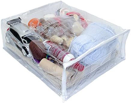 Oreh Homewares Heavy Duty Vinyl Zippered Closet Square Storage Bags (Clear) for Sweaters, Sheets, Arts & Crafts, Toys and Much More! (12" x 15" x 5") 3.9 Gallon 8-Pack