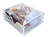 Oreh Homewares Heavy Duty Vinyl Zippered Closet Square Storage Bags (Clear) for Sweaters, Sheets, Ar