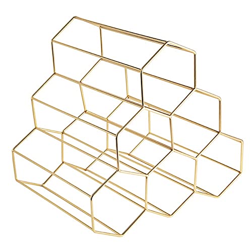 Soporte geométrico para botellas de vino, metal, 6 espacios miniatura 1