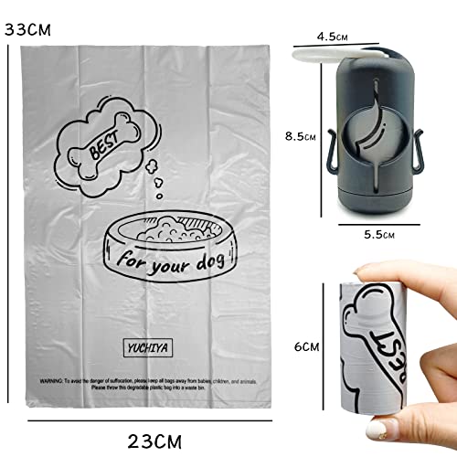 Image of Dog Poop Bag Holder with Leash Clip, Adjustable Strap & 2-Side Hooks for Used Dog Waste Bags (Black)