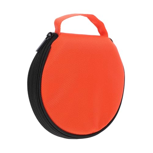 Hoement Cd Organizer and Dvd Case 20-slot Oxford Fabric Portable Car Media Storage Pouch Orange Suitable for Travel and Vehicle Use