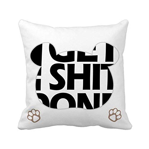 Housse de coussin Get Shit Done pour rompre la procrastination et décorer un bureau moderne