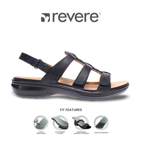 Image of Revere Toledo Women's Sandals - Gladiator Inspired Premium Leather Walking Sandals - Stylish and Trendy - Orthotic-Friendly with Arch Support and Adjustable Fit