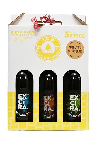 Scopri l'eccellenza delle birre artigiali italiane con il cofanetto EXCIRA da 3 bottiglie da 0,75 lt, Un'opportunita imperdibile per esplorare una varietà di stili di birra artigianale di alta qualità. 1 IPA INDIAN PALE ALE (5,5% VOL.) -1 APA AMERICAN PALE ALE (5,5 % VOL.)- 1 WEISS (5,5% VOL). - salvo disponibilità di assortimento. Ogni stile di birra rappresenta un viaggio sensoriale unico,con profili aromatici distintivi: dall'intensità erbacea e agrumata dell'IPA, alla freschezza della Weiss, passando per bilanciato carattere dell'APA.
