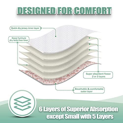 Image of wegreeco Luxury Washable Reusable Dog Diapers (Stylish Pattern) - Female Dog Diapers, Doggie Diapers, 3 Pack (Lace, Medium)