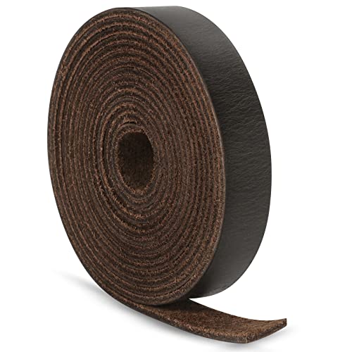 Ringsun 1/2 Inch Wide Flat Leather Straps For Crafts, Full Grain Leather Strips Cord String For Crafts, Tooling (2Mm Thick 72.5 Inches Long Black Coffee) #TOP18