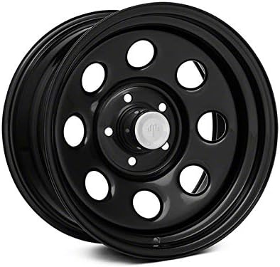 Mammoth 8 Steel 17x9 Glossy Black Wheel Compatible with 2018-2024 Jeep Wrangler JL Models | Aggressive 8-Hole OFF-Road Styling 17 Inch with -6mm Offset Jeep Rims | Durable Steel Matte Finish Wheel Rim