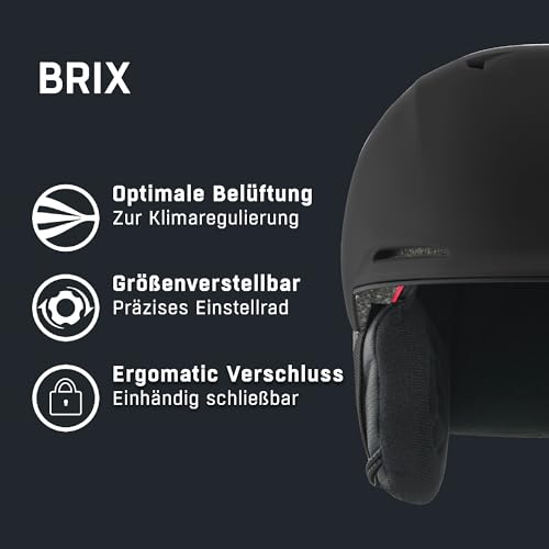 ALPINA BRIX Skihelm, Black matt, 51-55 cm – Ansicht 2