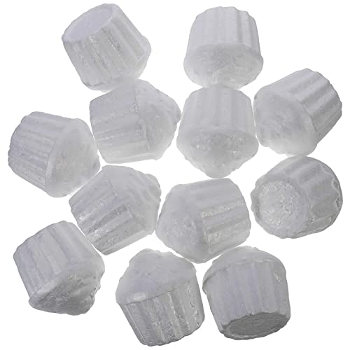 Amosfun 12pcs Foam Cupcake Paintable White Faux Cake Model Birthday Wedding Christmas Party Window Decorating 2.4 x 2.4 x 3.1 Inch