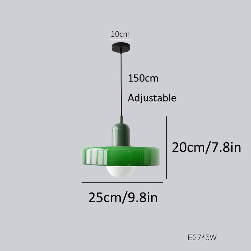 Wisząca lampa w stylu Mid Century Retro Green Glass wisząca lampa Farmhouse Single Large Ceiling wisząca lampa kuchenna wyspa zlewozmywak Nordic Modern żyrandol do sypialni jadalni