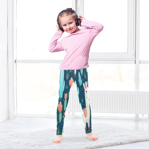 Bolaz Toddler Girls Leggings Printed Yoga Pants Leggings Alpaca Cactus Flower for Kids4