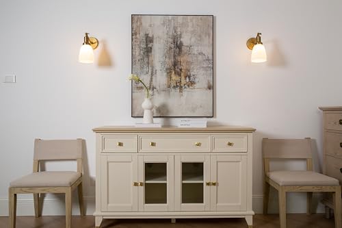 Image of Industrial Vintage Slope Pole Wall Mount Single Sconce with 5.5 inch Oval Dome Milk White Glass Shade Wall Sconce Light Lamp Fixture (Antique)