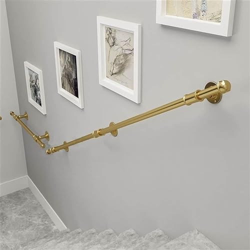 Main courante d'escalier dorée kit 400cm solide en métal durable