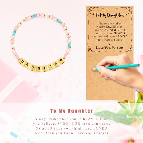 Image of BAYLAY Inspirational Family Lettter Bead Bracelet For Women,Jewelry Gifts For Granddaughter /Daughter /Mom /Sister /Wife /Niece /Aunt /Friend /Nana /Gigi,Mothers Day,Birthday