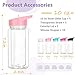 5 Pack 10 Oz Plastic Snow Globe Tumbler for Kids with Pre-Drilled Hole and Plug, Leak Proof Double Wall Snow Globe Sports Water Bottles with Portable Handle for Glitter DIY Gift, Mixed Color