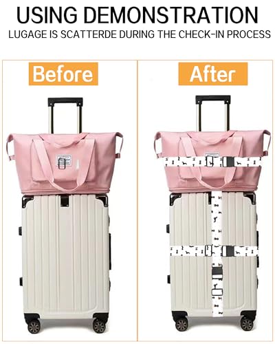 Image of Luggage Straps for Suitcases, Adjustable Travel Belt, Durable Wide Luggage Strap, Cute Suitcase Strap Identifiers with Buckle, Bag Straps for Luggage, Cute Dogs