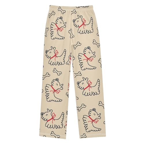 Doodle Puppy Boys Pants Boys Athletic Pants Long Pant for Boy with Pockets Wide-Leg Size 6-14Y