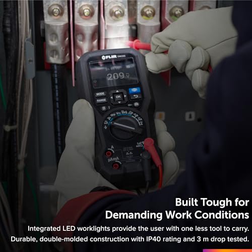 Image of FLIR DM286 Industrial Grade Thermal Imager and Multi-Meter for Electrical Inspection and Diagnostics | Lepton sensor, MSX, -5 to 300C, METERLiNK, 30,000 images, 2 Li-Po batteries, leads, temp probe, pouch