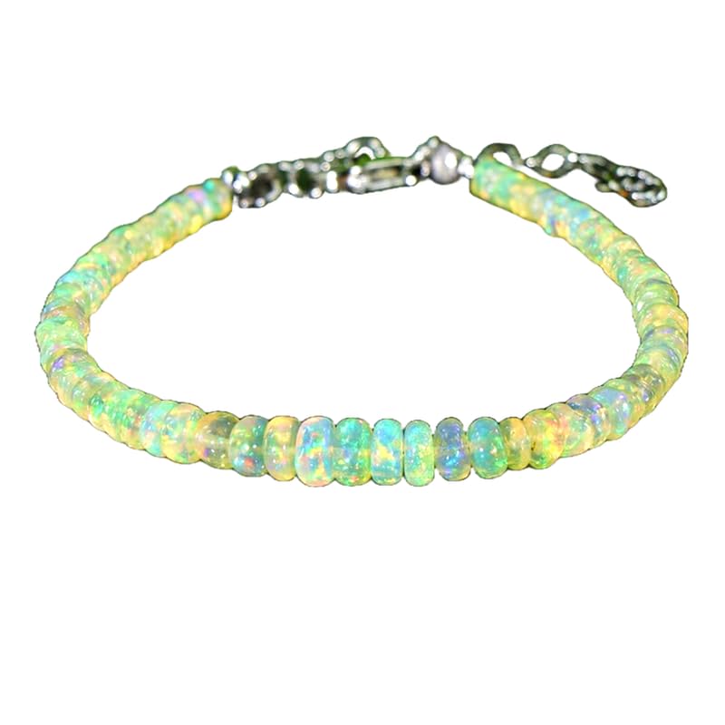 Bracelet en opale éthiopienne LKBEADS, le cadeau idéal ajustable pour homme et femme