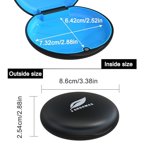 ARGOMAX Zahnspangendose Spangendose Dento Box Schienendose (auch für Aufbissschiene, Knirscherschiene) 1 Stück KFO Box (Schwarz).