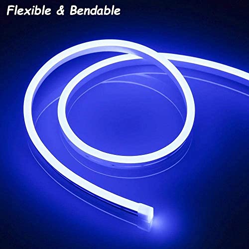 Inextstation Neon Led Strip Light 16.4Ft/5M Neon Light Strip 12V Silicone Led Neon Rope Light Waterproof Flexible Led Neon Lights For Bedroom Indoors Outdoors, Blue (Power Adapter Not Included) #TOP1