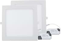 Kit 2 Luminária Painel Led Slim Ledo 18W Embutir Quadrado Branco Frio 5700K