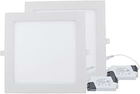 Kit 2 Luminária Painel Led Slim Ledo 18W Embutir Quadrado Branco Frio 5700K