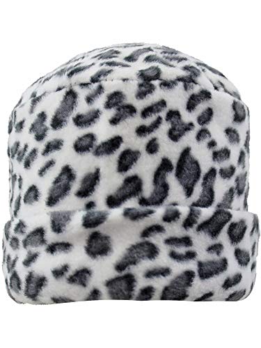 Black & White Snow Leopard Fleece Scarf Hat & Gloves Set2