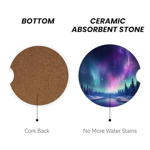 Set de 2 portavasos de coche cerámicos absorbentes de 6.5 cm miniatura 2