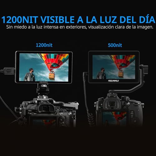 Monitor de cámara de 6 pulgadas para grabar bajo el sol con pantalla de 1200 nits 5