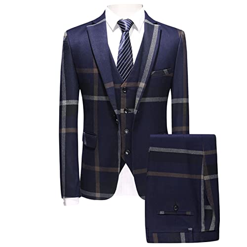 Costume 3 pièces pour homme coupe slim chic avec veste gilet et pantalon