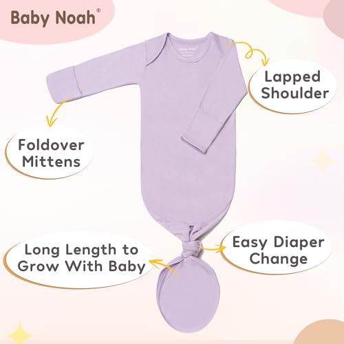 Hello World Newborn Outfit Knotted Gown 0-3 Months, Baby Girl Boy Coming Home Sleeper with Sign4