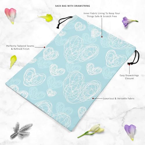 Image of ArtzFolio Romantic Doodle | Reusable Sack Bag | Bag for Gym, Storage, Vegetable & Travel