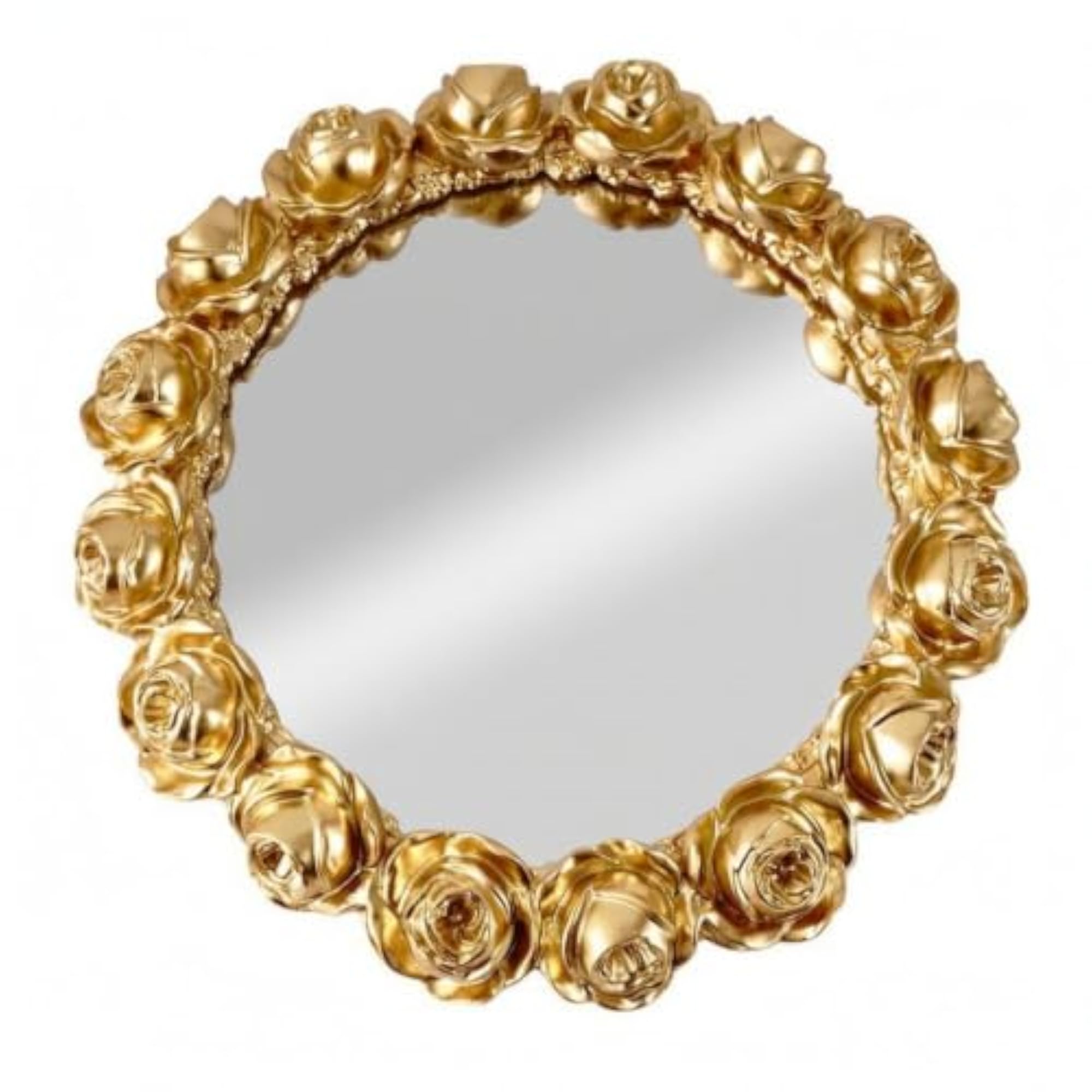 Ornate Mirrored Tray with Rose Border